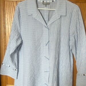 Habitat Light Blue and White Striped Shirt